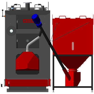 Industrial boiler KP 200 kW with automatic fuel feed