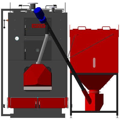 Industrial boiler KP 250 kW with automatic fuel feed