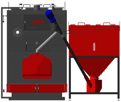 Industrial boiler KP 400 kW with automatic fuel feed