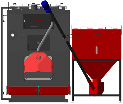 Industrial boiler KP 500 kW with automatic fuel feed