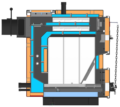 Bottom combustion solid fuel boiler KV-Profi series 12-16 kW