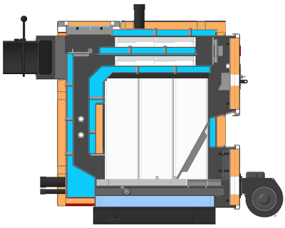 Bottom combustion solid fuel boiler KV-Profi series 12-16 kW